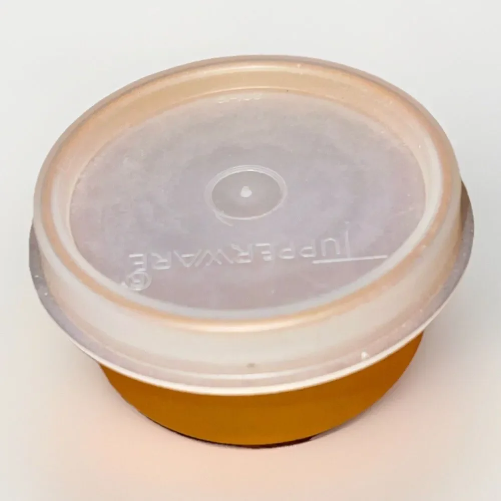 Vintage Orange Color Tupperware Mini Bowl Lid - Pill Holder Container